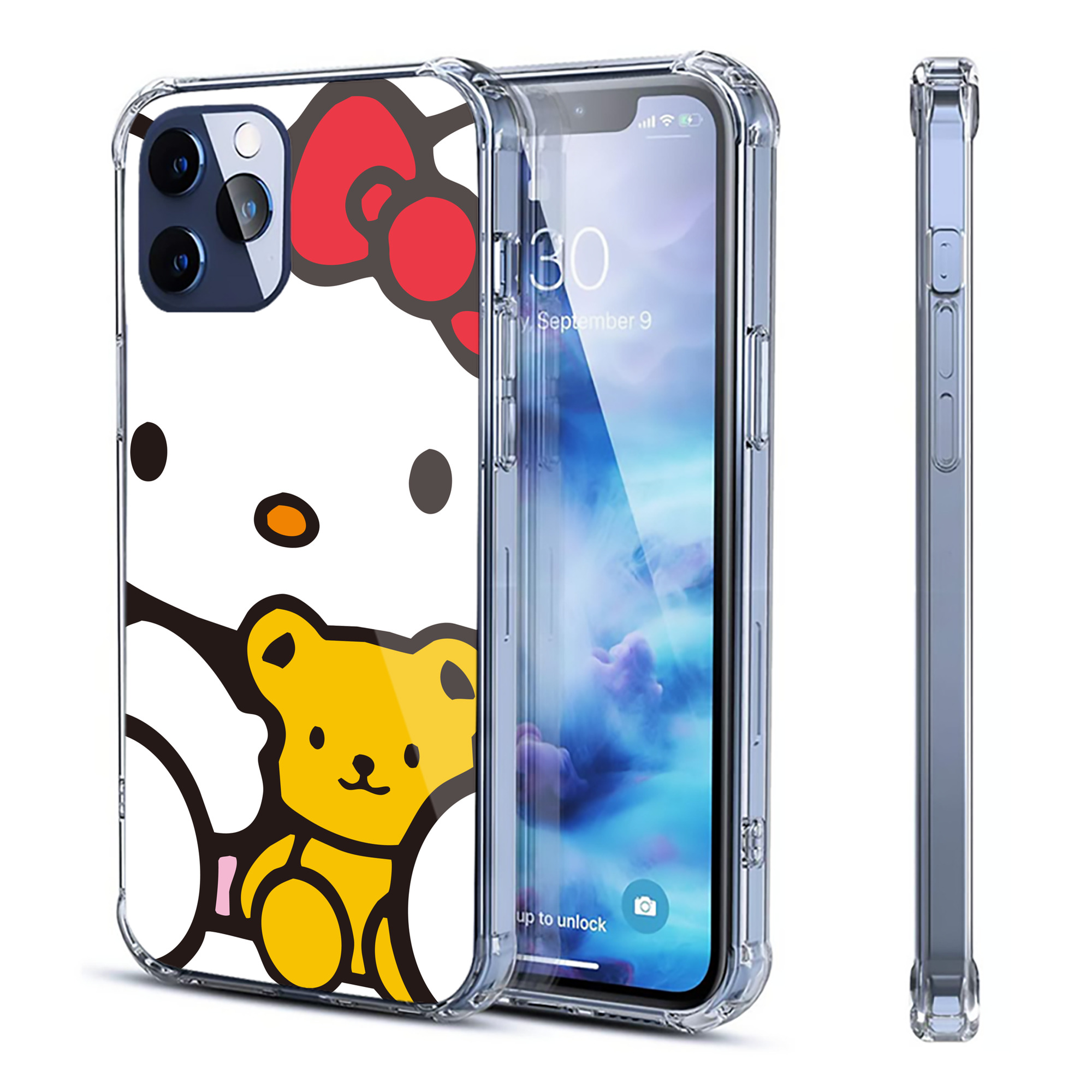 （画像用） Hello Kitty ハローキティ 【iPhone 12シリーズ対応】透明スマホケース（クリアソフトケース）